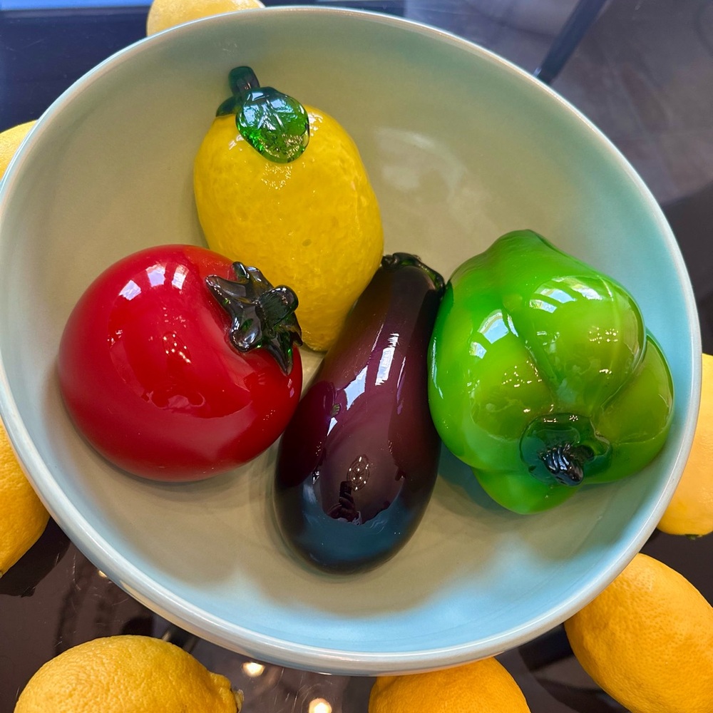 Murano Vibrant Glass Fruit Decor Set
